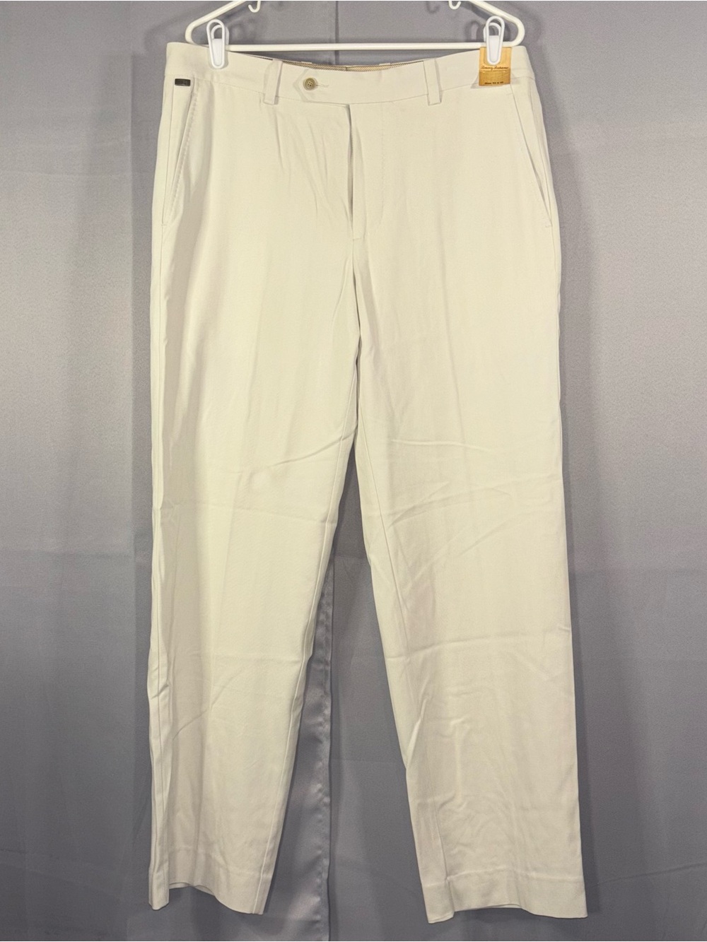 Tommy Bahama NWT Flying Fishbone FF Silk Cotton Pants 35x32 Spray Ivory
